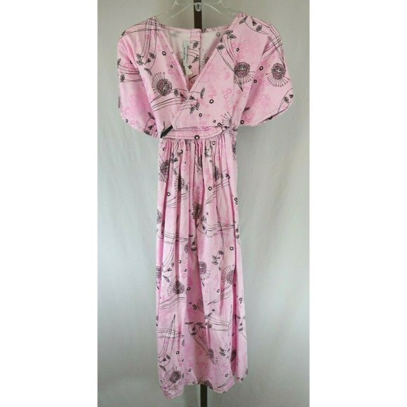 Hot Mama Gowns Ladies Pink Maternity Nursing Gown Size Small - Picture 1 of 3